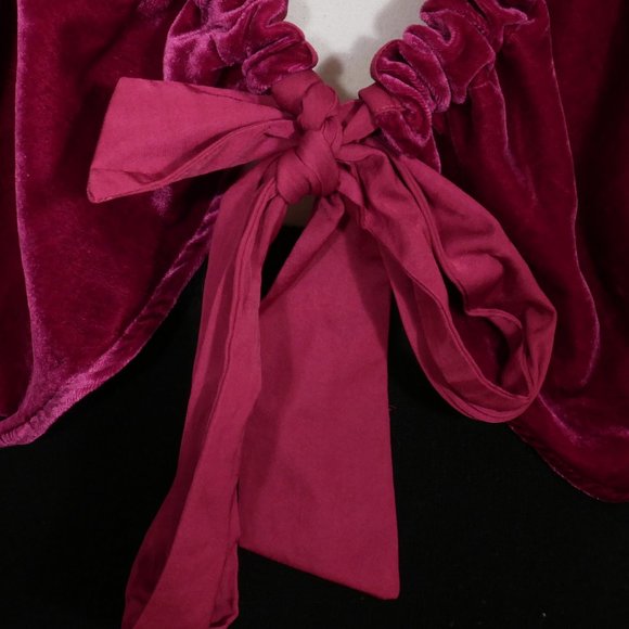 Gimme Some Lovin' Velvet Bows Slouchy Crop Top XS - Picture 7 of 8